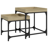 Side Tables 2 pcs Sonoma Oak Engineered Wood - Front View
