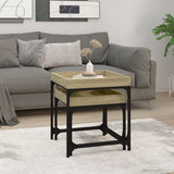 Side Tables 2 pcs Sonoma Oak Engineered Wood - Side View