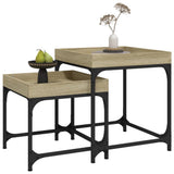 Side Tables 2 pcs Sonoma Oak Engineered Wood - Top-Down View