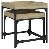 Side Tables 2 pcs Sonoma Oak Engineered Wood - Close-Up Angle
