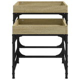 Side Tables 2 pcs Sonoma Oak Engineered Wood - Low Angle