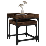 Side Tables 2 pcs Smoked Oak Engineered Wood - 45-Degree Angle