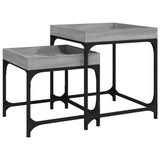 Side Tables 2 pcs Grey Sonoma Engineered Wood - Front View