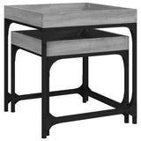 Side Tables 2 pcs Grey Sonoma Engineered Wood - Close-Up Angle