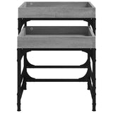 Side Tables 2 pcs Grey Sonoma Engineered Wood - Low Angle