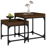 Side Tables 2 pcs Brown Oak Engineered Wood