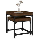 Side Tables 2 pcs Brown Oak Engineered Wood - 45-Degree Angle