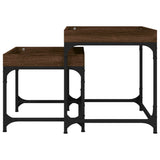Side Tables 2 pcs Brown Oak Engineered Wood - Rear View