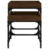Side Tables 2 pcs Brown Oak Engineered Wood