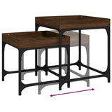 Side Tables 2 pcs Brown Oak Engineered Wood - Extra Image