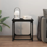 Side Table Black 40x40x40 cm Engineered Wood - Side View