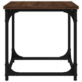 Side Table Brown Oak 40x40x40 cm Engineered Wood - Rear View