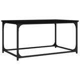Coffee Table Black 80x50x40 cm Engineered Wood and Iron - Front View