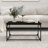 Coffee Table Black 80x50x40 cm Engineered Wood and Iron - Side View