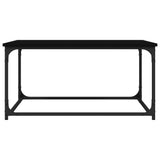 Coffee Table Black 80x50x40 cm Engineered Wood and Iron - Rear View