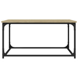 Coffee Table Sonoma Oak 80x50x40 cm Engineered Wood and Iron - Rear View