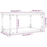 Coffee Table Sonoma Oak 80x50x40 cm Engineered Wood and Iron