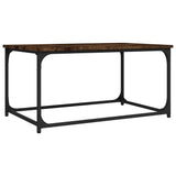 Coffee Table Smoked Oak 80x50x40 cm Engineered Wood and Iron - Front View