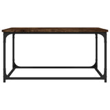 Coffee Table Smoked Oak 80x50x40 cm Engineered Wood and Iron - Rear View