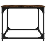 Coffee Table Smoked Oak 80x50x40 cm Engineered Wood and Iron