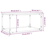 Coffee Table Brown Oak 80x50x40 cm Engineered Wood and Iron