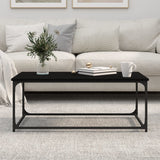 Coffee Table Black 102x50x40 cm Engineered Wood and Iron - Side View