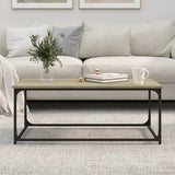 Coffee Table Sonoma Oak 102x50x40 cm Engineered Wood and Iron - Side View