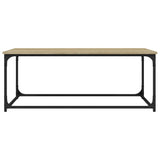 Coffee Table Sonoma Oak 102x50x40 cm Engineered Wood and Iron - Rear View