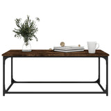 Coffee Table Smoked Oak 102x50x40 cm Engineered Wood and Iron - 45-Degree Angle
