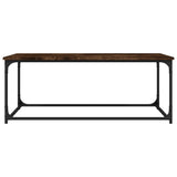Coffee Table Smoked Oak 102x50x40 cm Engineered Wood and Iron
