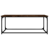 Coffee Table Smoked Oak 102x50x40 cm Engineered Wood and Iron - Rear View
