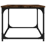 Coffee Table Smoked Oak 102x50x40 cm Engineered Wood and Iron - Close-Up Angle