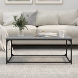 Coffee Table Grey Sonoma 102x50x40 cm Engineered Wood and Iron - Side View