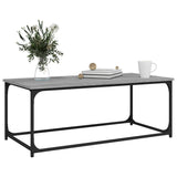Coffee Table Grey Sonoma 102x50x40 cm Engineered Wood and Iron - Top-Down View