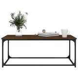 Coffee Table Brown Oak 102x50x40 cm Engineered Wood and Iron - 45-Degree Angle