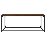 Coffee Table Brown Oak 102x50x40 cm Engineered Wood and Iron - Rear View