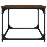 Coffee Table Brown Oak 102x50x40 cm Engineered Wood and Iron - Close-Up Angle
