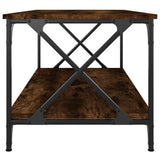 Coffee Table Smoked Oak 100x50x45 cm Engineered Wood and Iron - 45-Degree Angle