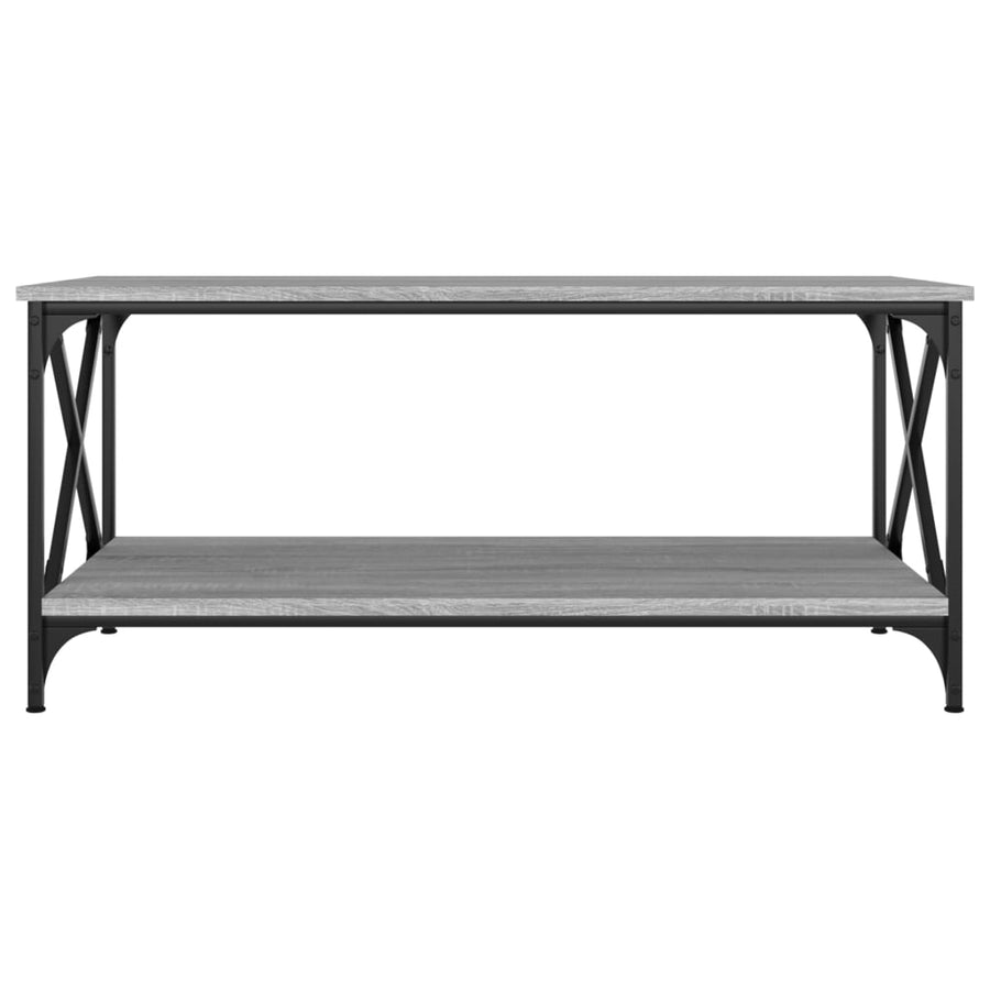Coffee Table Grey Sonoma 100x50x45 cm Engineered Wood and Iron