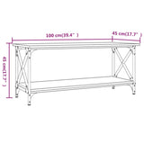 Coffee Table Sonoma Oak 100x45x45 cm Engineered Wood and Iron