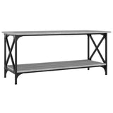 Coffee Table Grey Sonoma 100x45x45 cm Engineered Wood and Iron - Front View