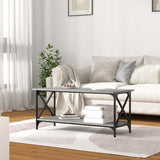 Coffee Table Grey Sonoma 100x45x45 cm Engineered Wood and Iron - Side View
