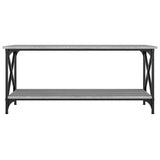 Coffee Table Grey Sonoma 100x45x45 cm Engineered Wood and Iron - Top-Down View