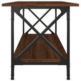 Coffee Table Brown Oak 100x45x45 cm Engineered Wood and Iron - 45-Degree Angle