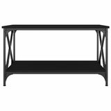Coffee Table Black 80x50x45 cm Engineered Wood and Iron