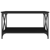 Coffee Table Black 80x50x45 cm Engineered Wood and Iron - Top-Down View