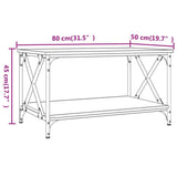 Coffee Table Black 80x50x45 cm Engineered Wood and Iron