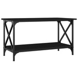 Coffee Table Black 80x45x45 cm Engineered Wood and Iron - Front View