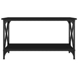 Coffee Table Black 80x45x45 cm Engineered Wood and Iron