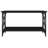 Coffee Table Black 80x45x45 cm Engineered Wood and Iron - Top-Down View